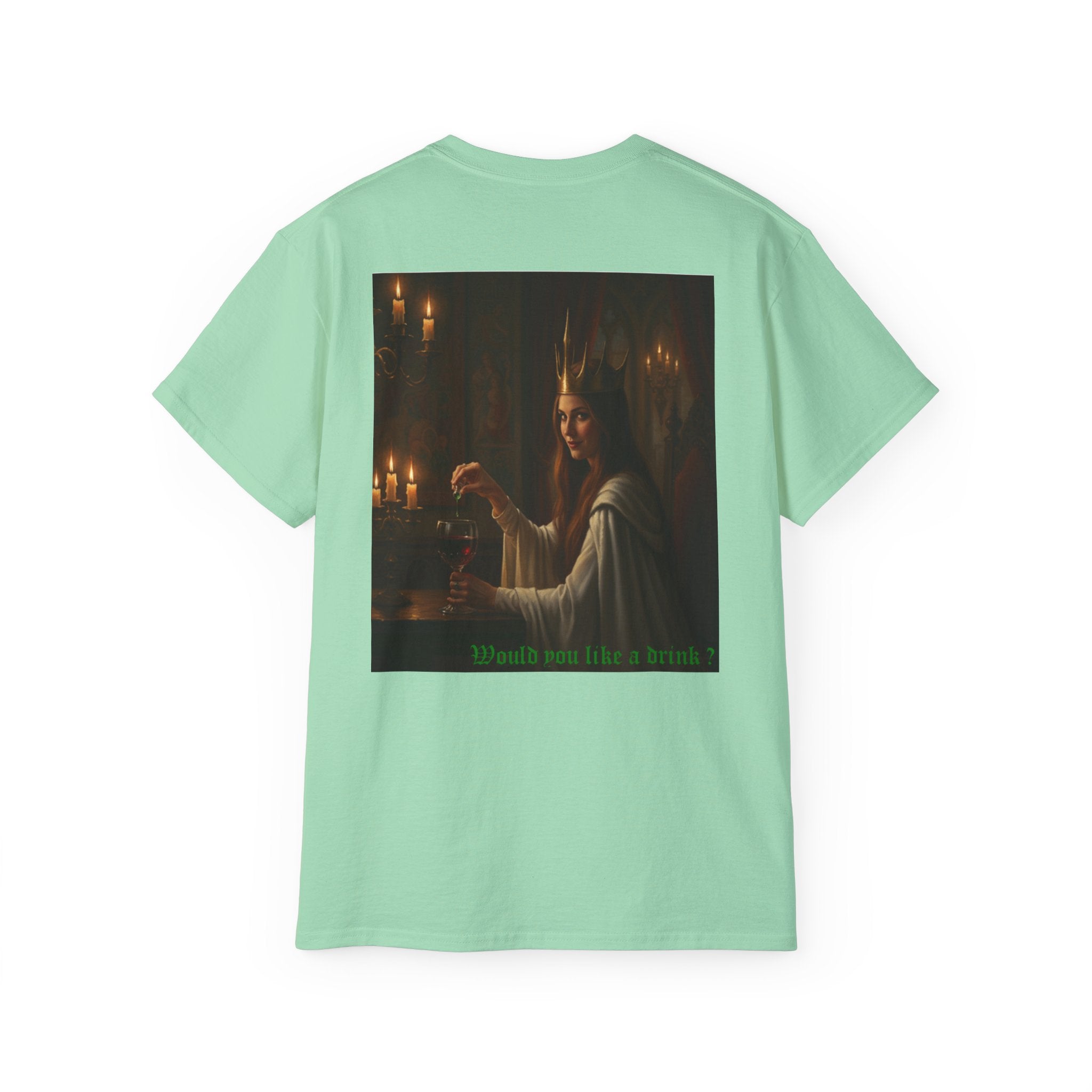 Cunning White Queen — "Would you like a drink?" Gothic Candlelit chess T shirt