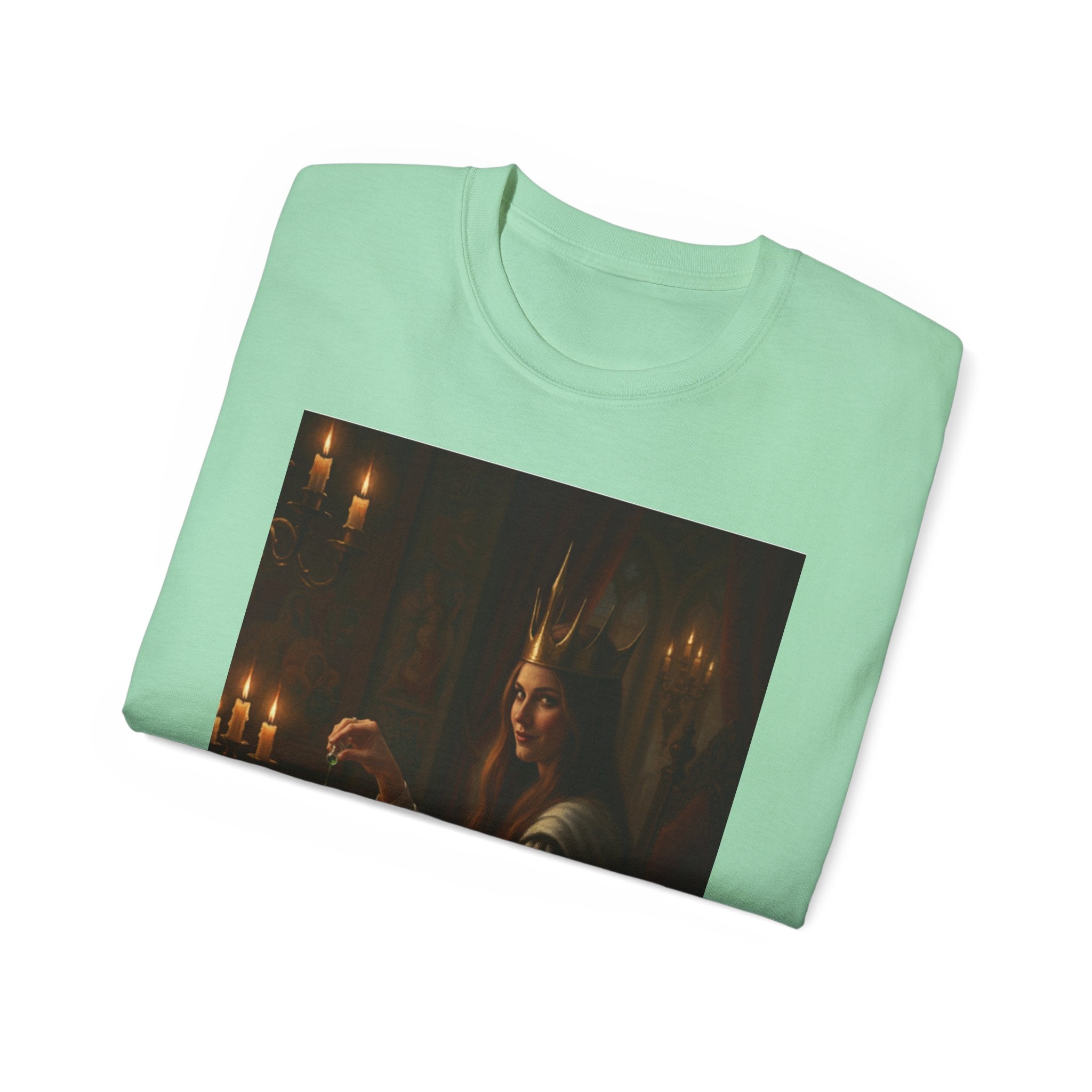 Cunning White Queen — "Would you like a drink?" Gothic Candlelit chess T shirt