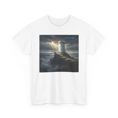 Beautiful Strong Tower Scenic T shirt — Atmospheric Fantasy Landscape