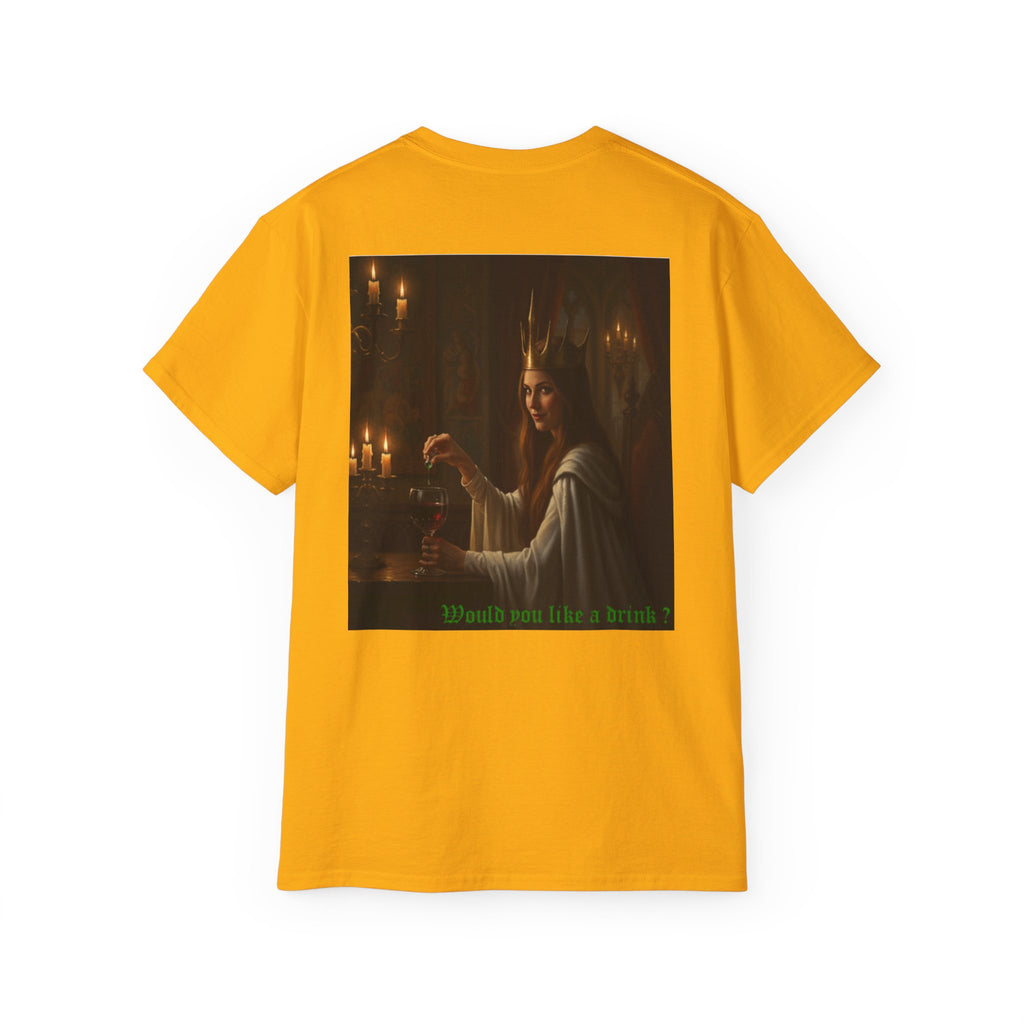 Cunning White Queen — "Would you like a drink?" Gothic Candlelit chess T shirt