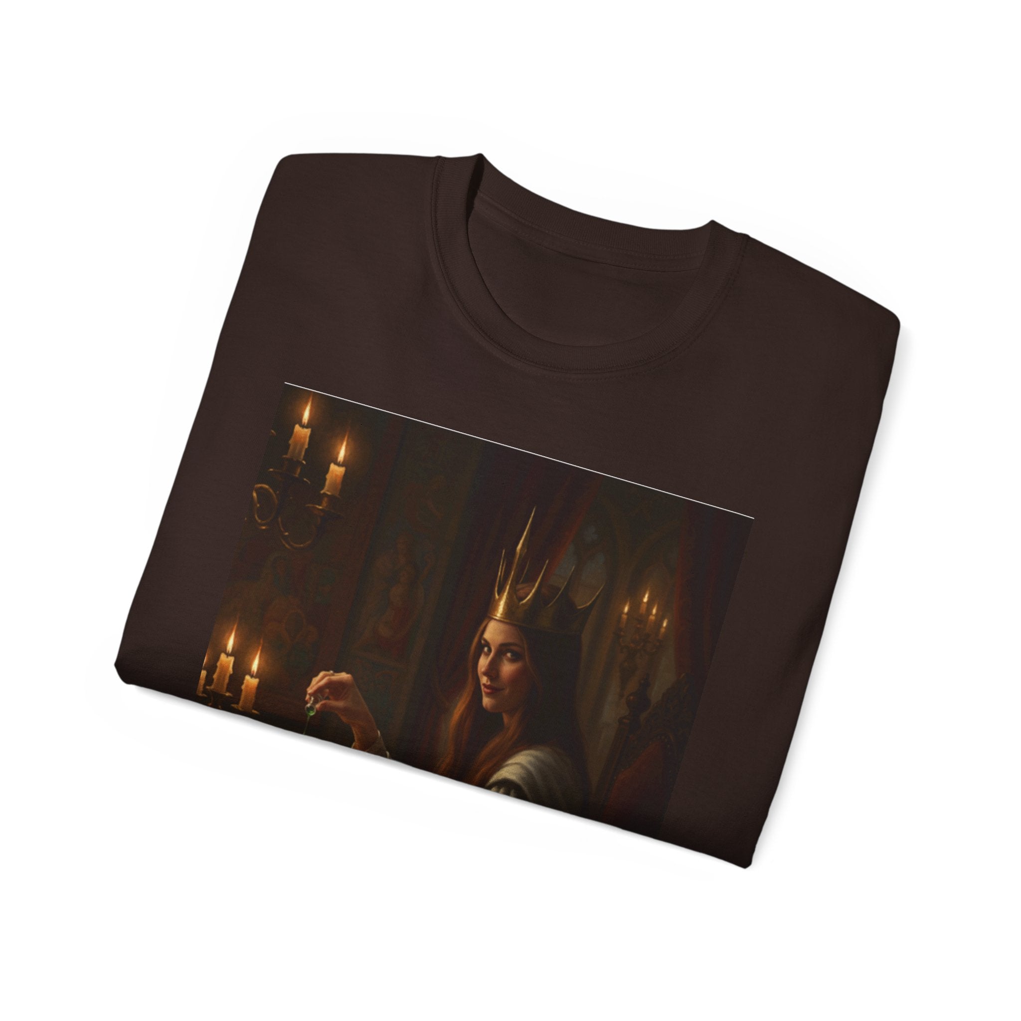 Cunning White Queen — "Would you like a drink?" Gothic Candlelit chess T shirt