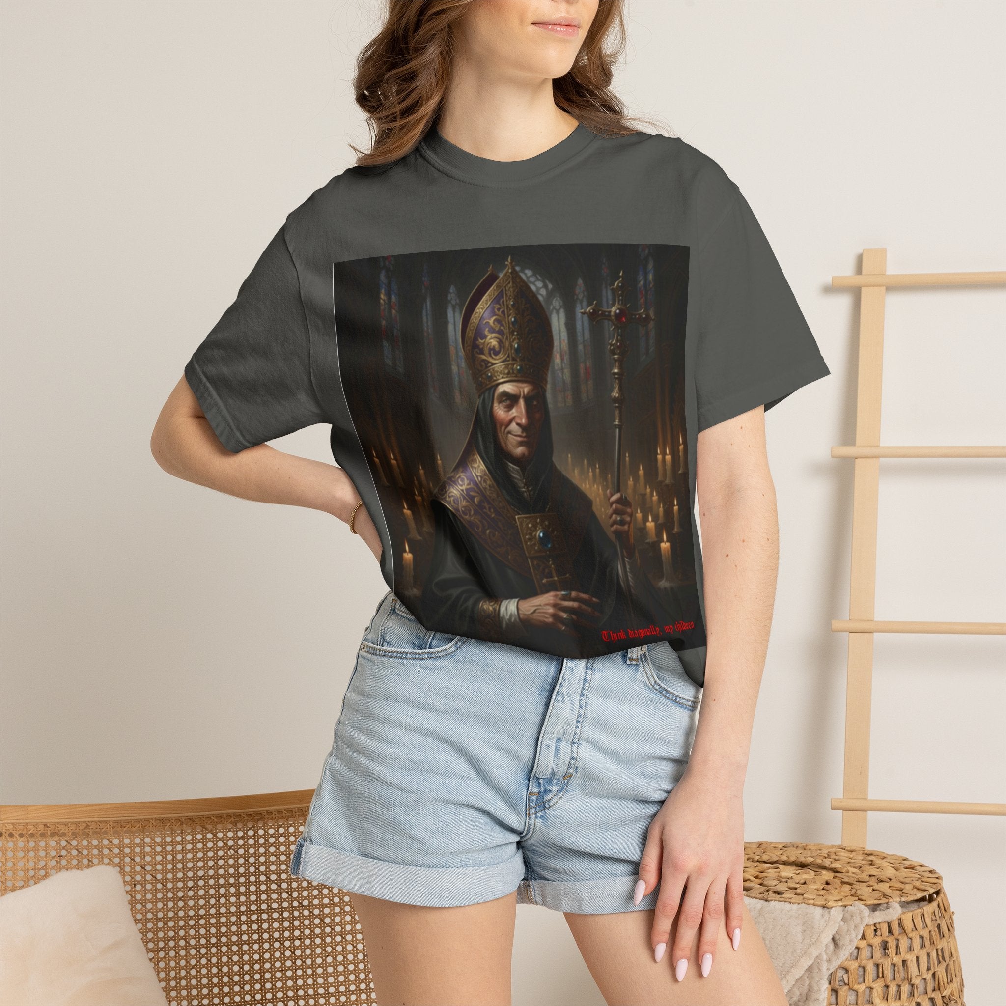 Chess joke T shirt with black bishop