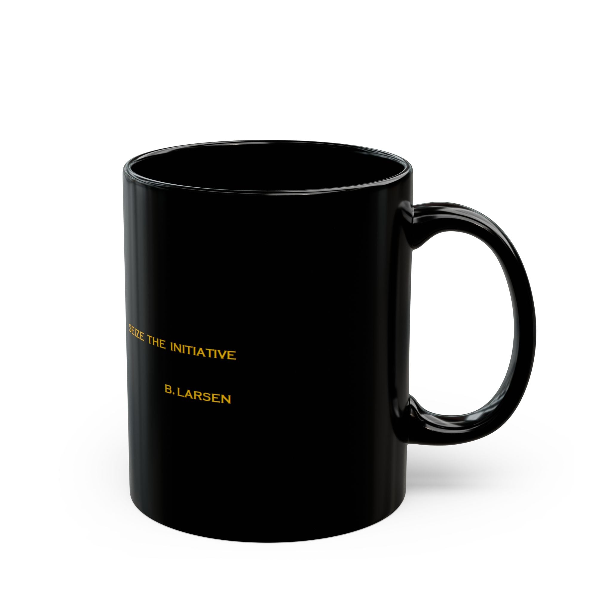 Chess Strategy Mug – "Seize the Initiative" Quote (Black Ceramic, 11oz/15oz)