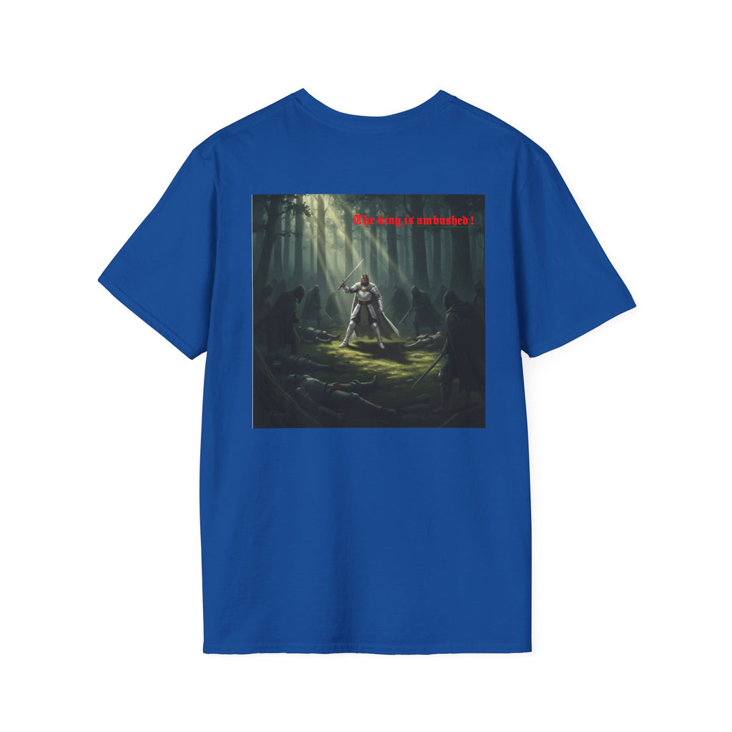 Fantasy Warrior Forest T-Shirt — "Our King is Ambushed!" Graphic Tee