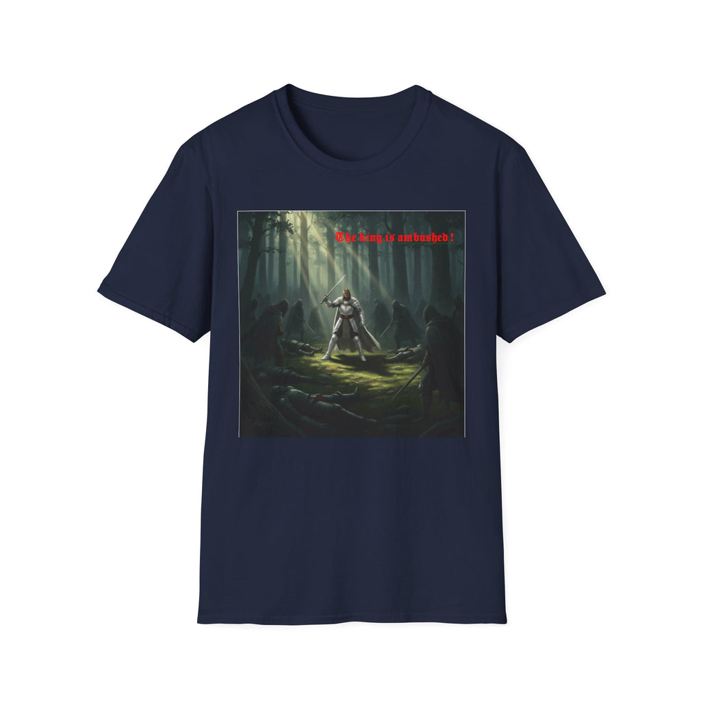 Fantasy Warrior Forest T-Shirt — "Our King is Ambushed!" Graphic Tee