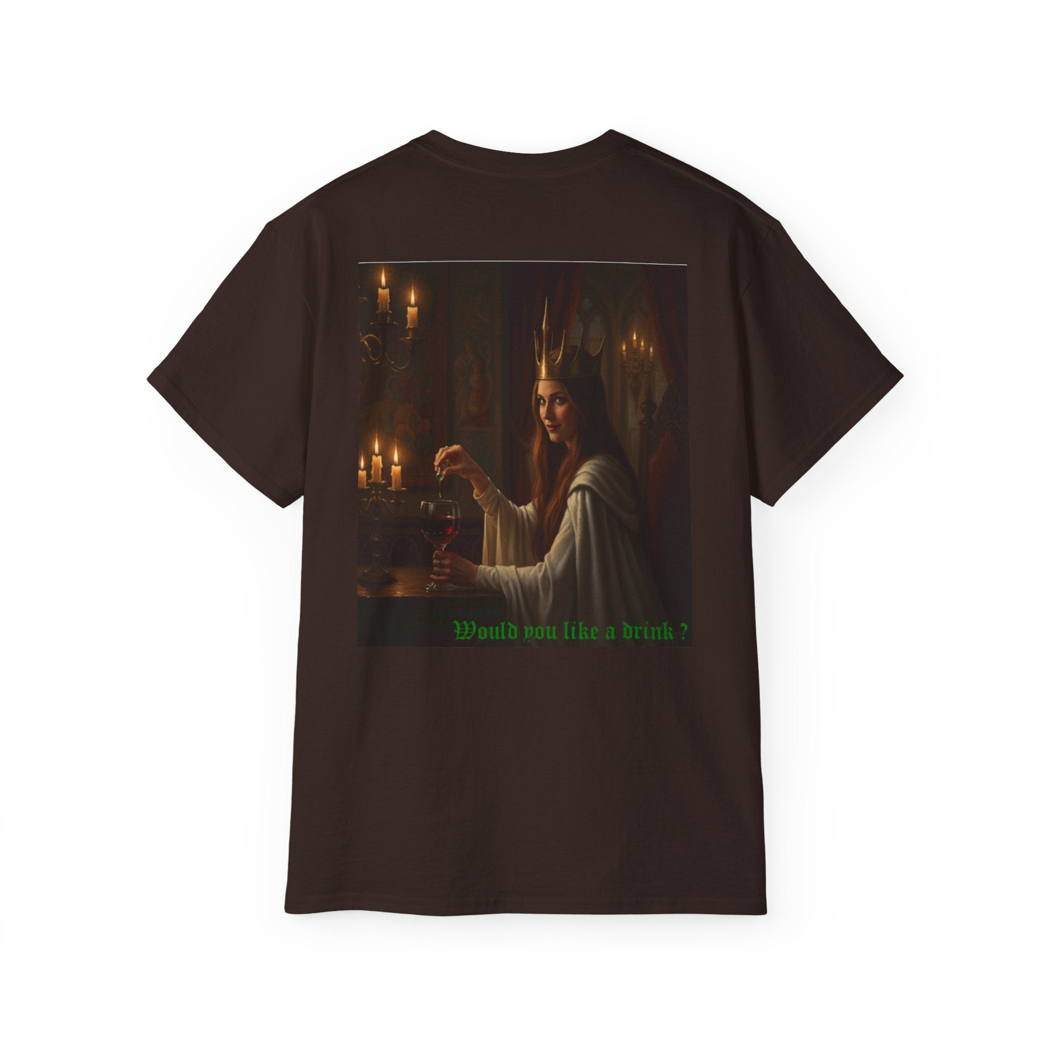 Cunning White Queen — "Would you like a drink?" Gothic Candlelit chess T shirt