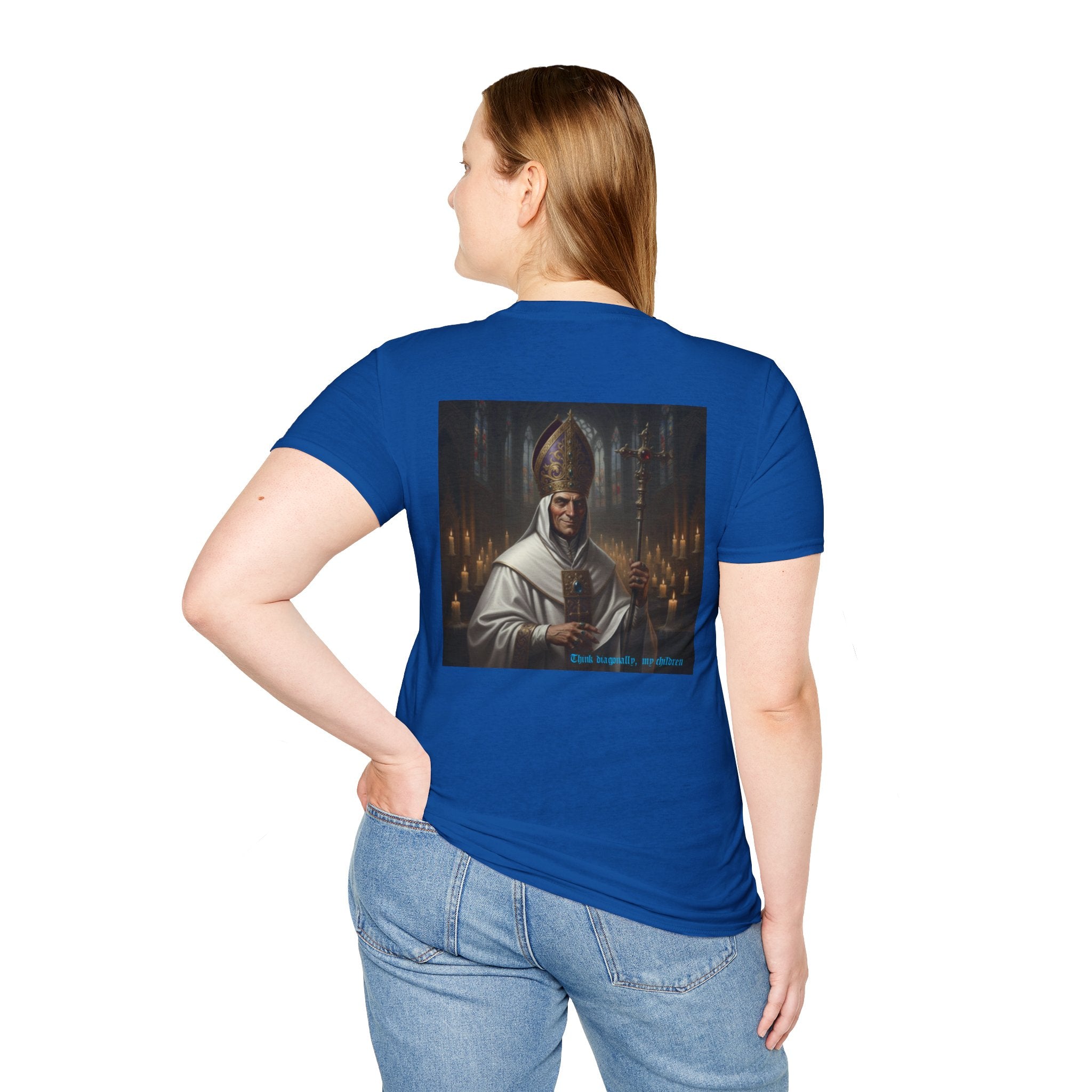 Chess joke T shirt with white bishop