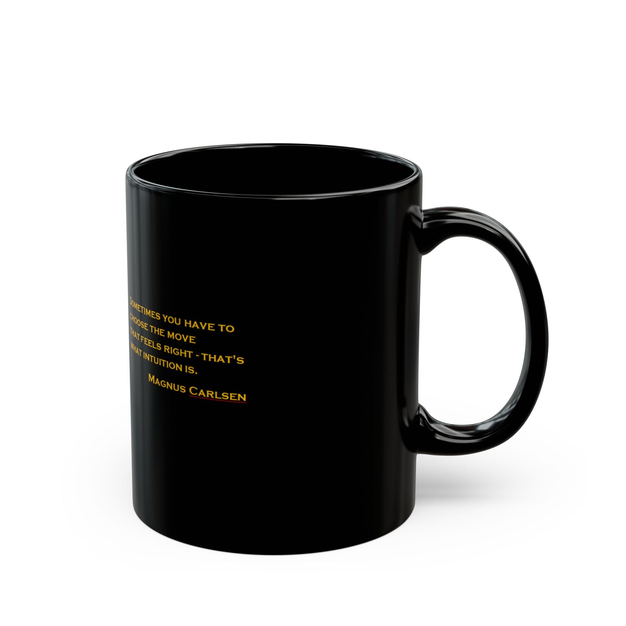 Chess Strategy Quote Mug — Magnus Carlsen Inspirational Coffee Cup (Black, 11oz/15oz)