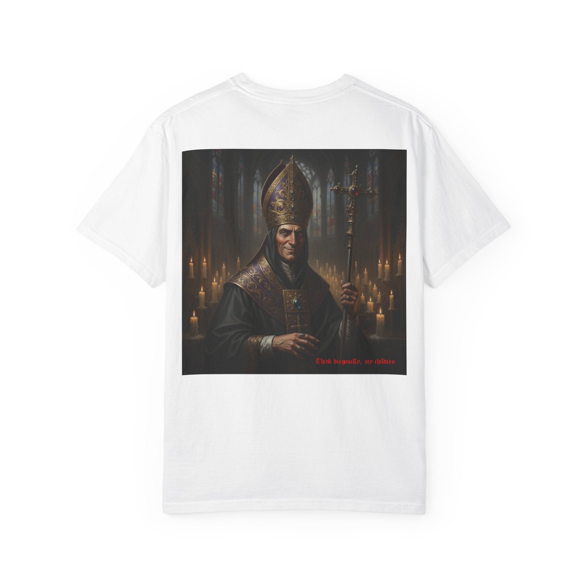 Chess joke T shirt with black bishop