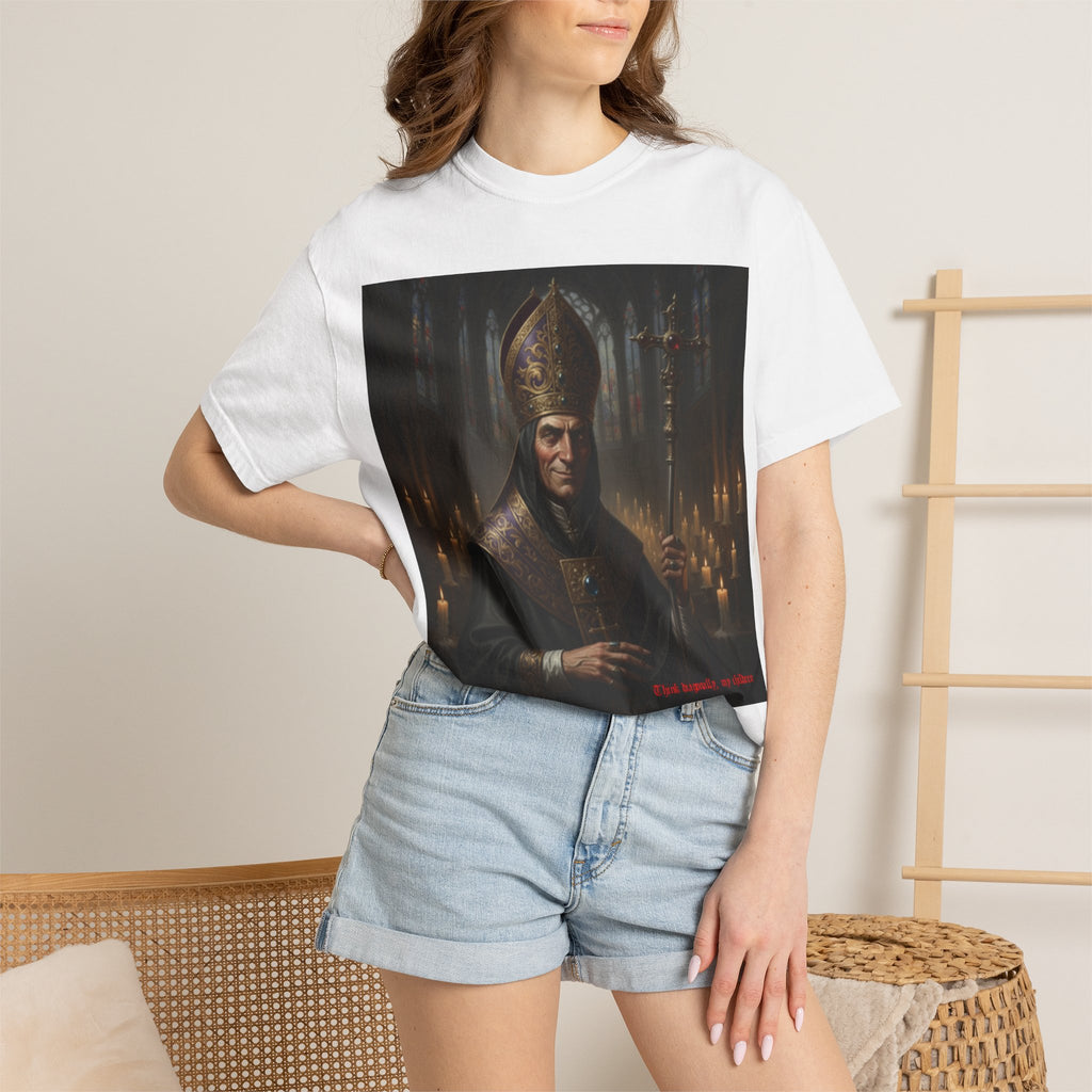 Chess joke T shirt with black bishop