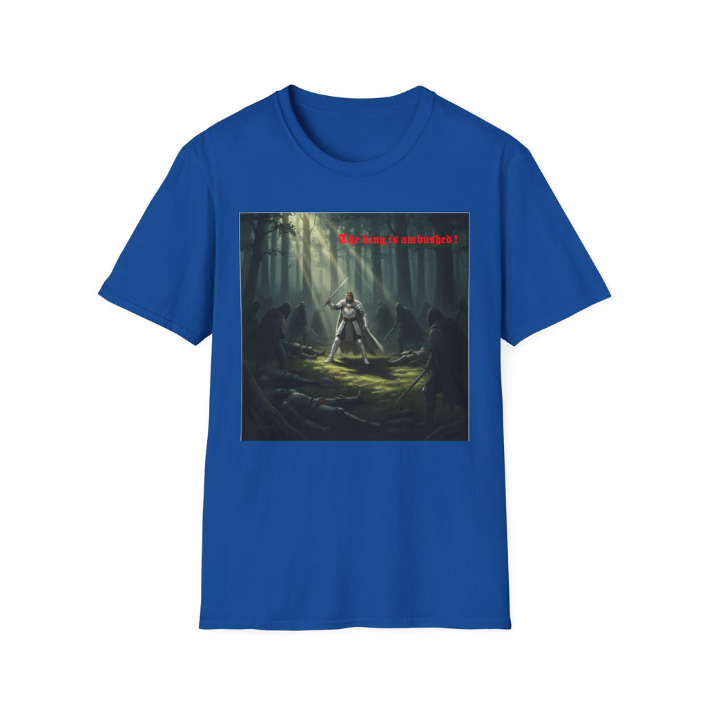Fantasy Warrior Forest T-Shirt — "Our King is Ambushed!" Graphic Tee