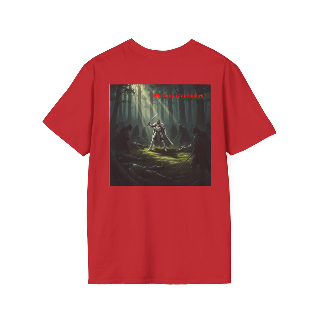 Fantasy Warrior Forest T-Shirt — "Our King is Ambushed!" Graphic Tee