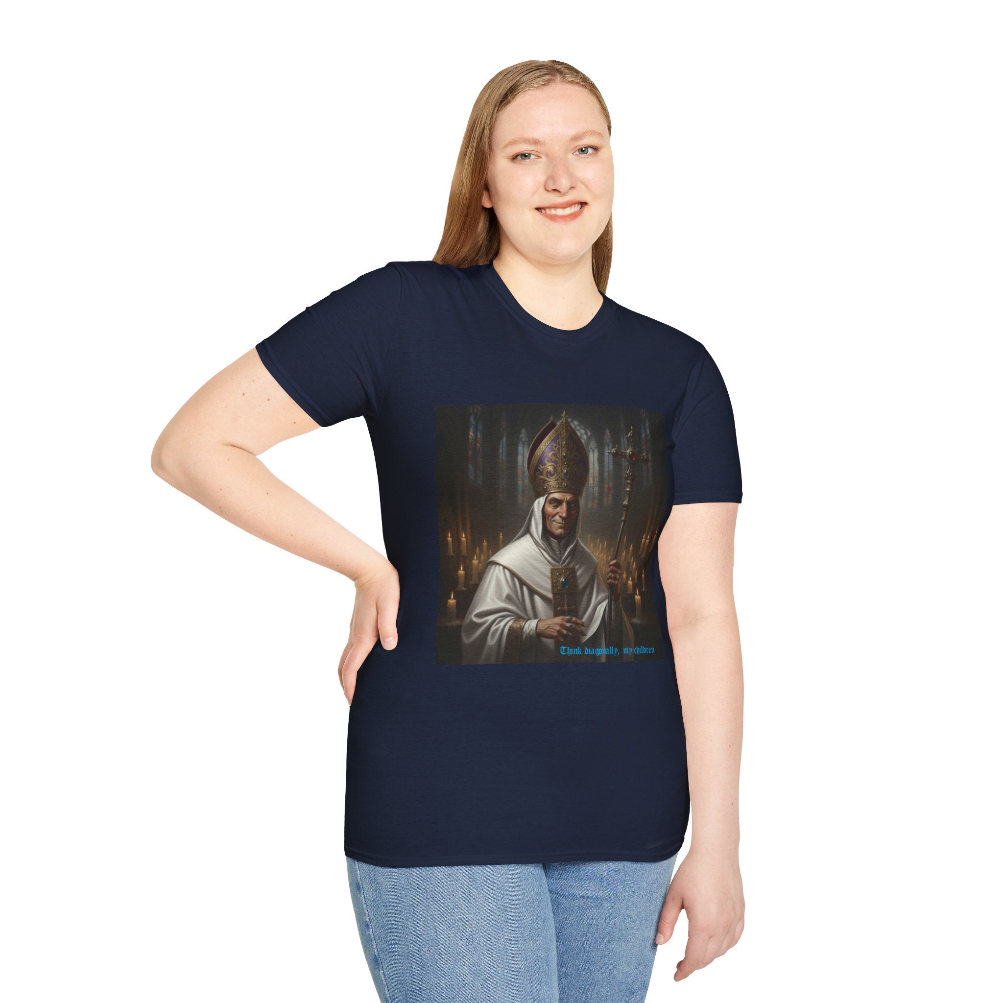 Chess joke T shirt with white bishop