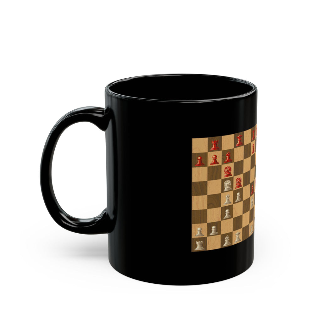 Chess Strategy Mug – "Seize the Initiative" Quote (Black Ceramic, 11oz/15oz)