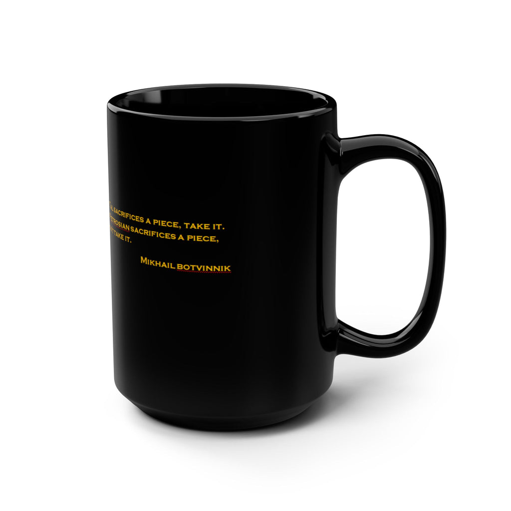 Chess Tactics 15oz Black Mug — Botvinnik Quote