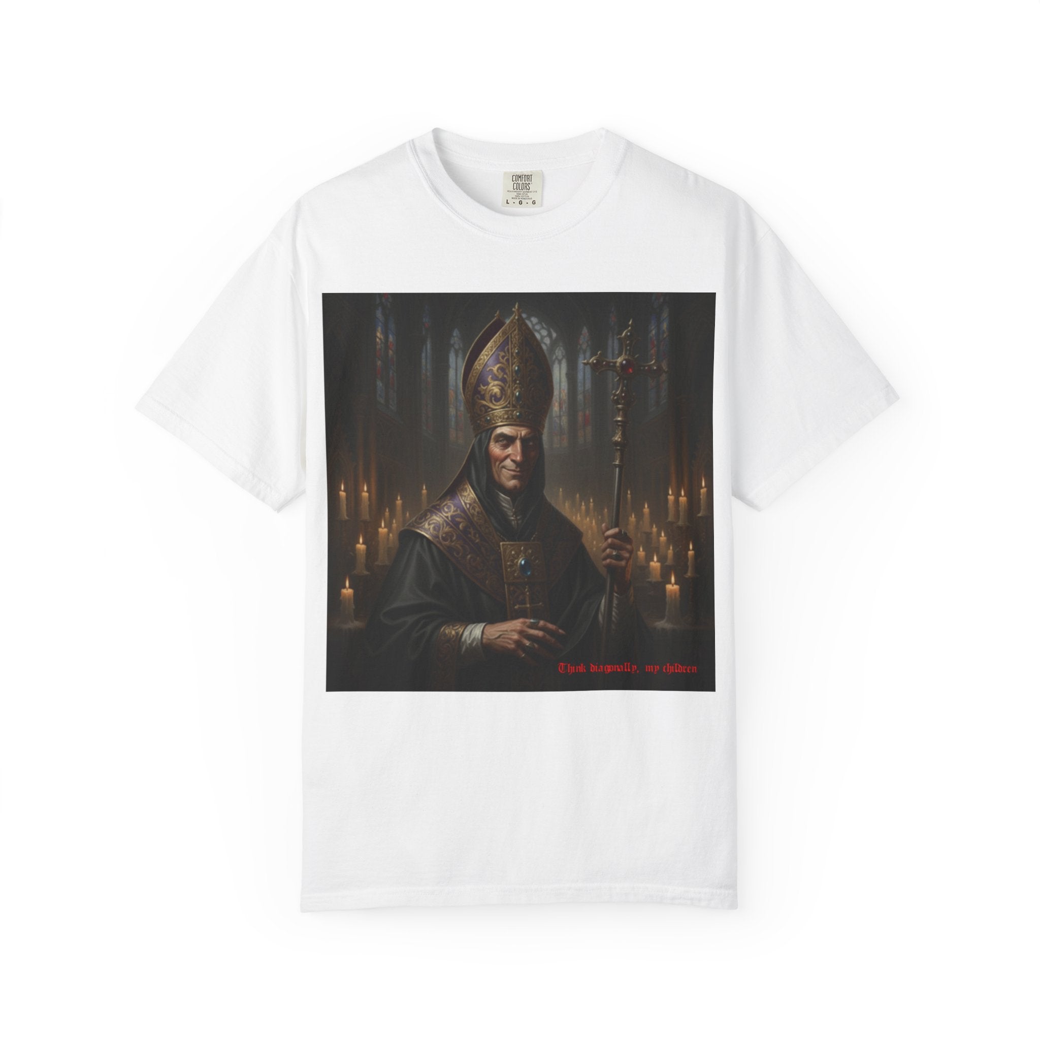 Chess joke T shirt with black bishop