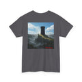 Impregnable Tower Scenic T shirt — Atmospheric Fantasy Landscape