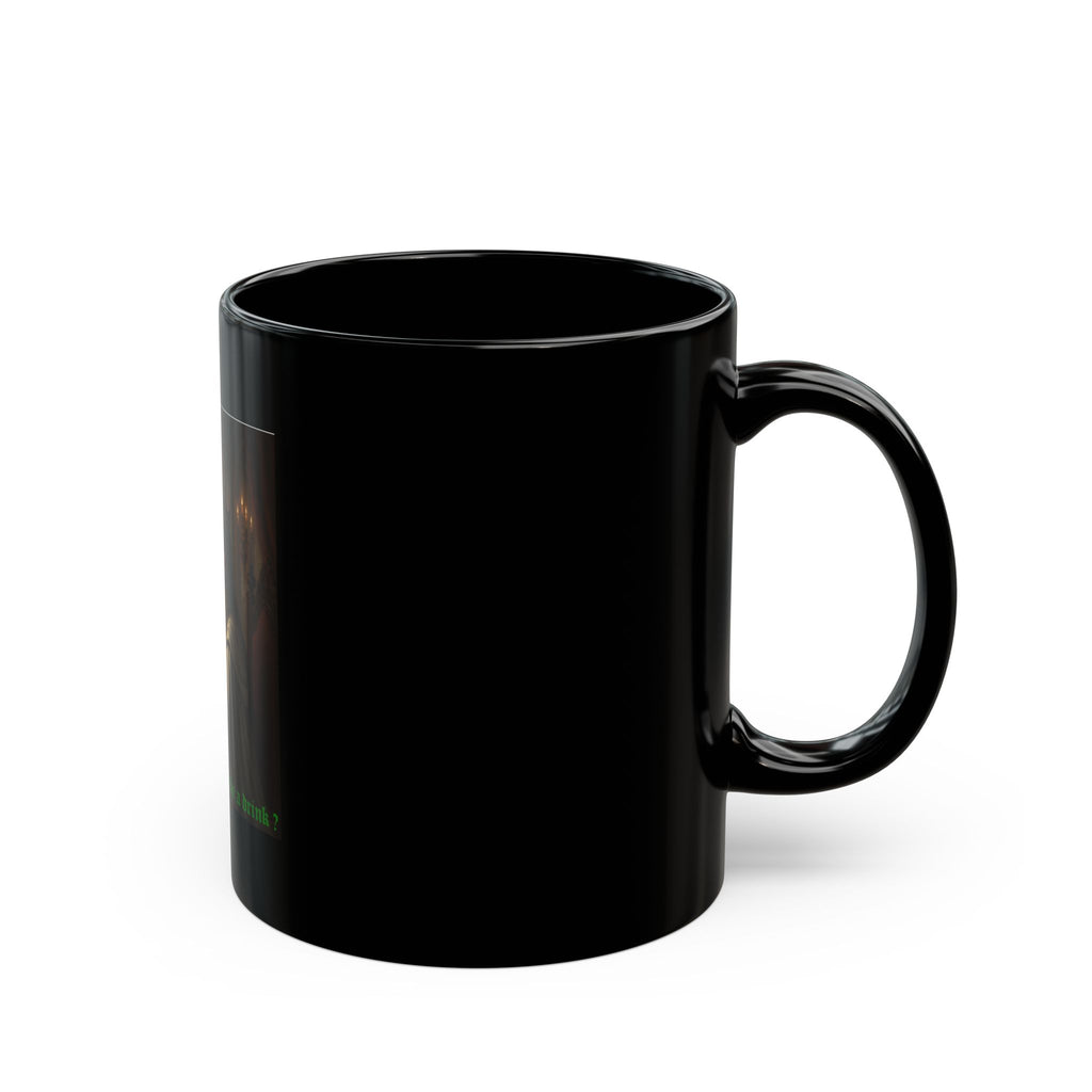 Gothic Queen Coffee Mug – 'Would You Like a Drink?' Black Ceramic Mug