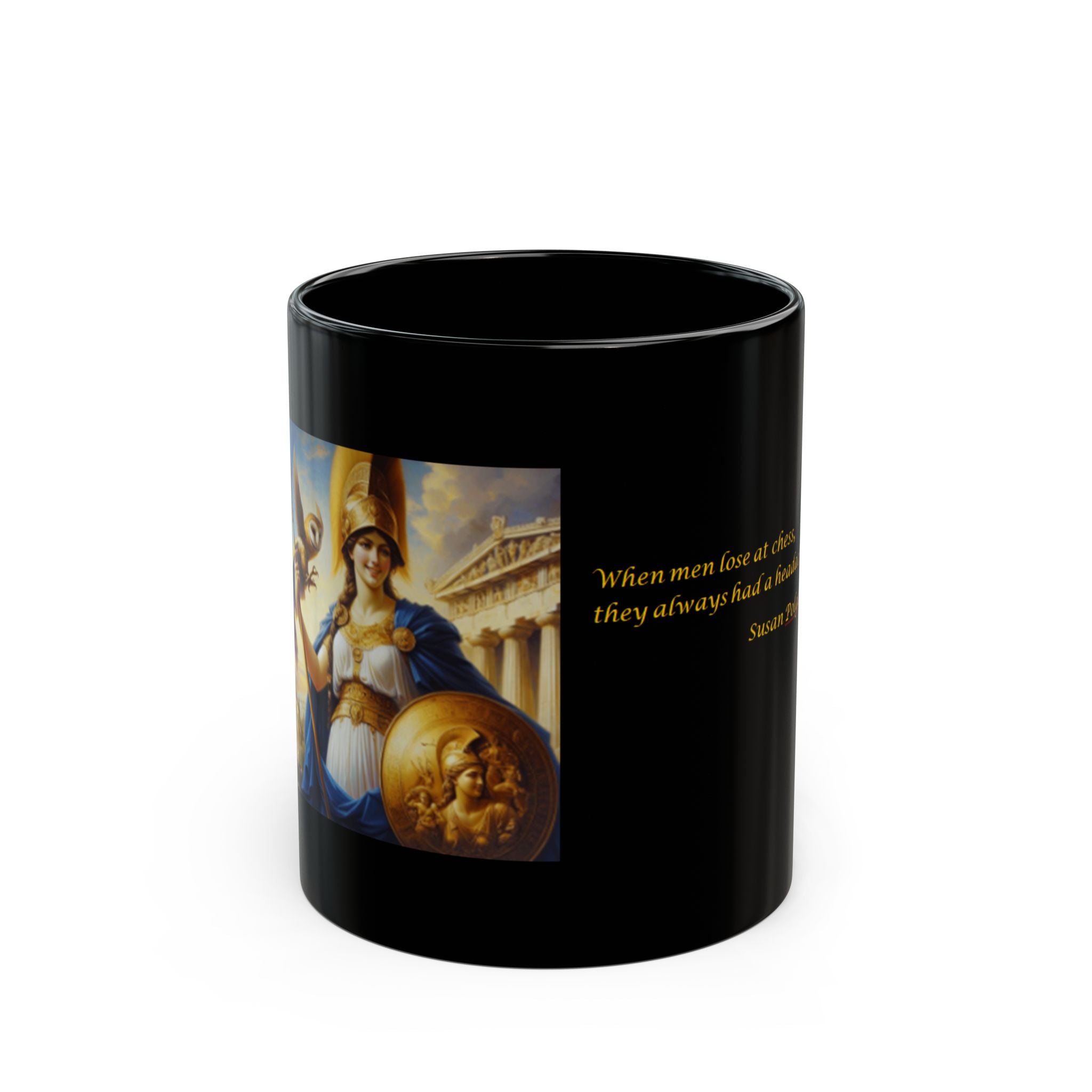 Athena Chess Quote Mug — 'When men fear a chess...' Inspirational Classical Coffee Cup