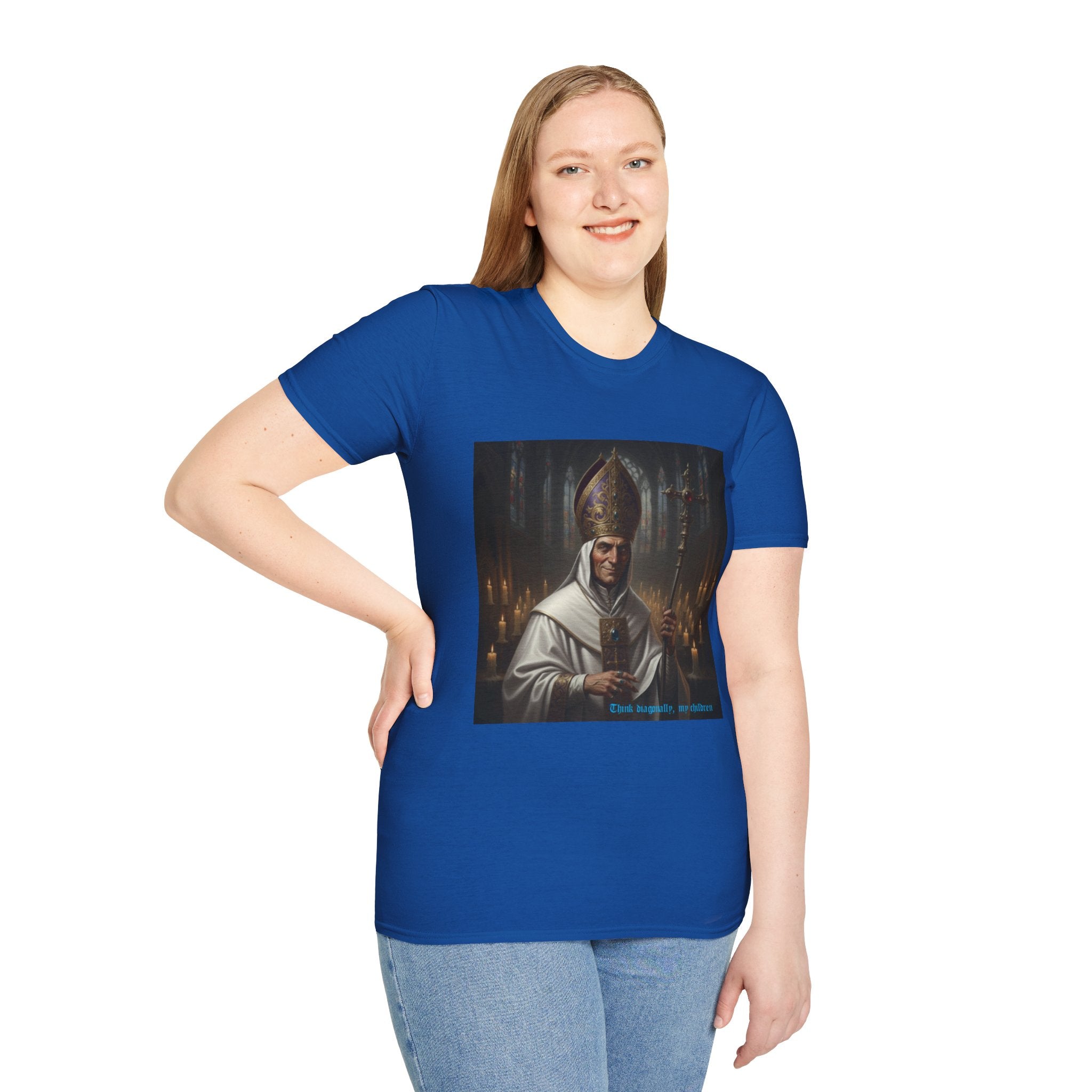 Chess joke T shirt with white bishop
