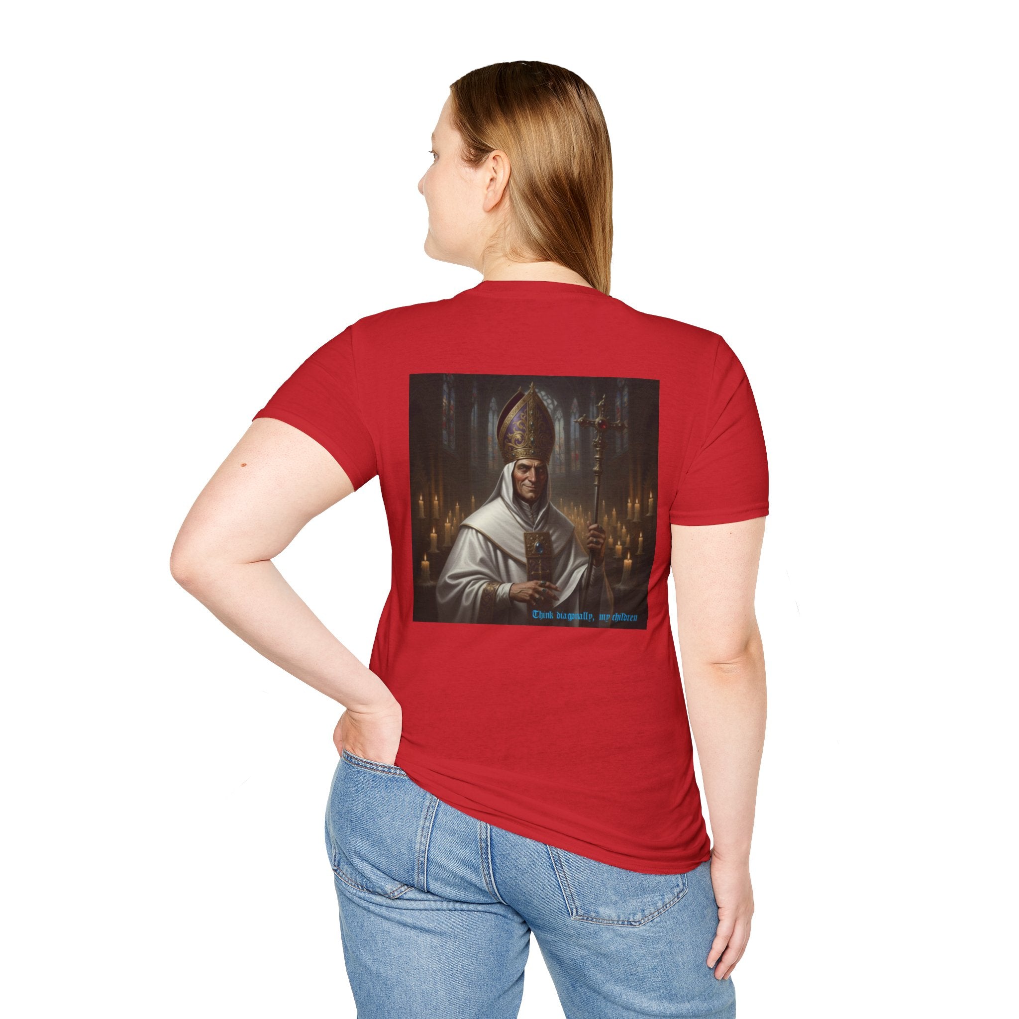 Chess joke T shirt with white bishop